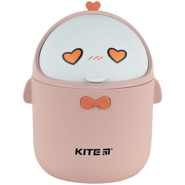 Корзина для бумаг Kite Настольный контейнер для мусора, персиковый (K24-010-2)