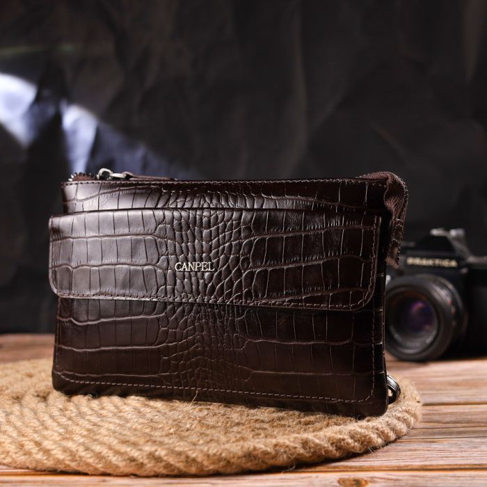 Сумка Canpellini Из натуральной кожи Коричневая (21547) изображение 9