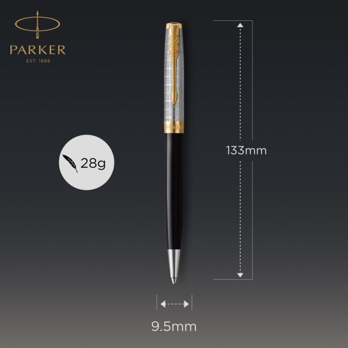 Ручка кулькова Parker SONNET 17 Metal & Black Lacquer GT BP (68 132) зображення 3