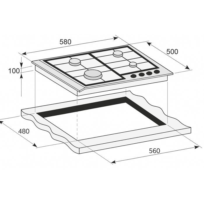 Варочна поверхня PRIME Technics PGH 50023 FIXC зображення 4