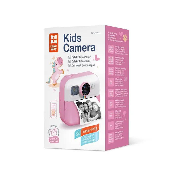 Детский фотоаппарат ColorWay с функцией мгновенной печати (Pink) (CW-PHP01P) изображение 2