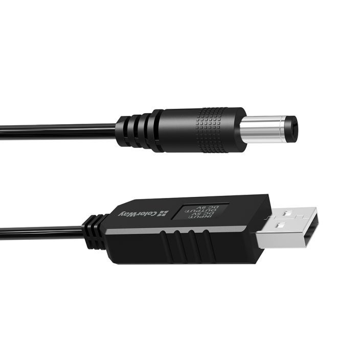 Кабель живлення USB to DC 5.5x2.5mm 9V 1.0m black ColorWay (CW-CBUD066-BK) зображення 3