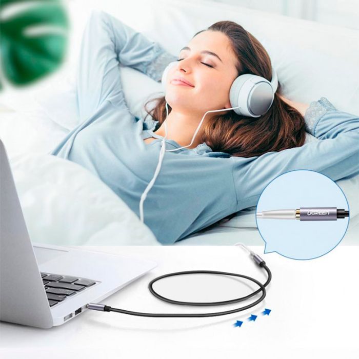 Кабель мультимедійний 3.5mm M to 3.5mm F 1.5m AV118 gray Ugreen (10593) зображення 11 Кабель мультимедійний 3.5mm M to 3.5mm F 1.5m AV118 gray Ugreen (10593) зображення 11