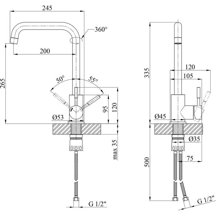 Смеситель Kroner Klassisch-ESG037 (CV023001) изображение 9