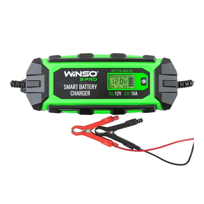 Зарядний пристрій для автомобільного акумулятора WINSO PRO LCD 10A, 12V, 4-200Ah (139520)