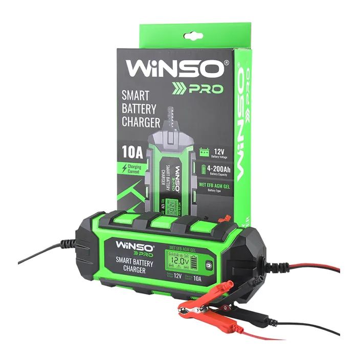 Зарядний пристрій для автомобільного акумулятора WINSO PRO LCD 10A, 12V, 4-200Ah (139520) зображення 4