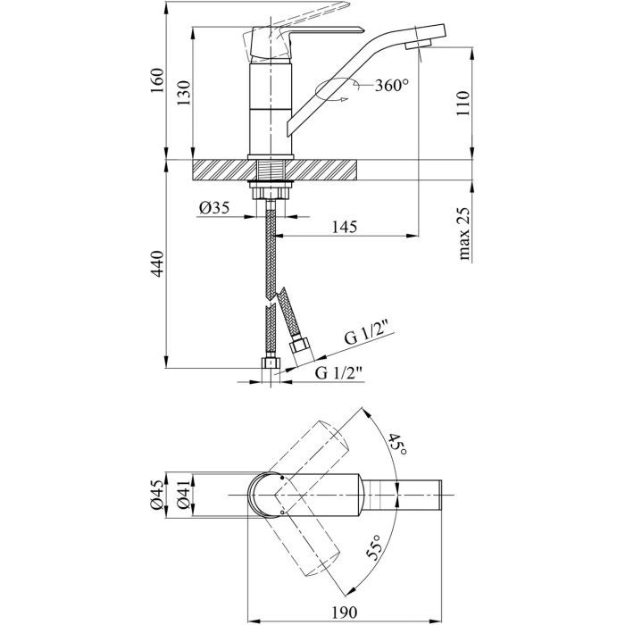Змішувач Kroner Armada-W011 (CV024324) зображення 7