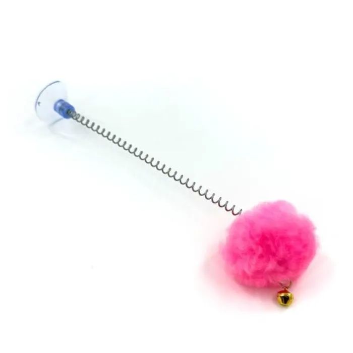 Іграшка для котів Hippie Pet М'ячик на присосці рожевий 23 см (HIPCT2304089RO)