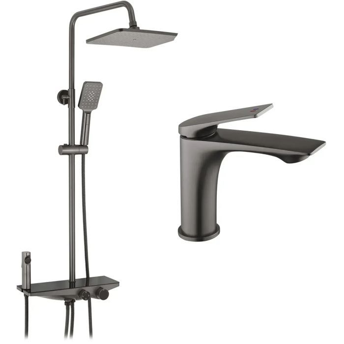 Душовий гарнітур Kroner Armada-GRP066 + змішувач Graz-GRP010 (CVS30165)