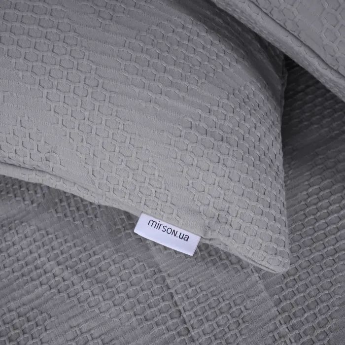 Постельное белье MirSon №20-02 Waffle Gray 172х210 двуспальный (2200011032863) изображение 2