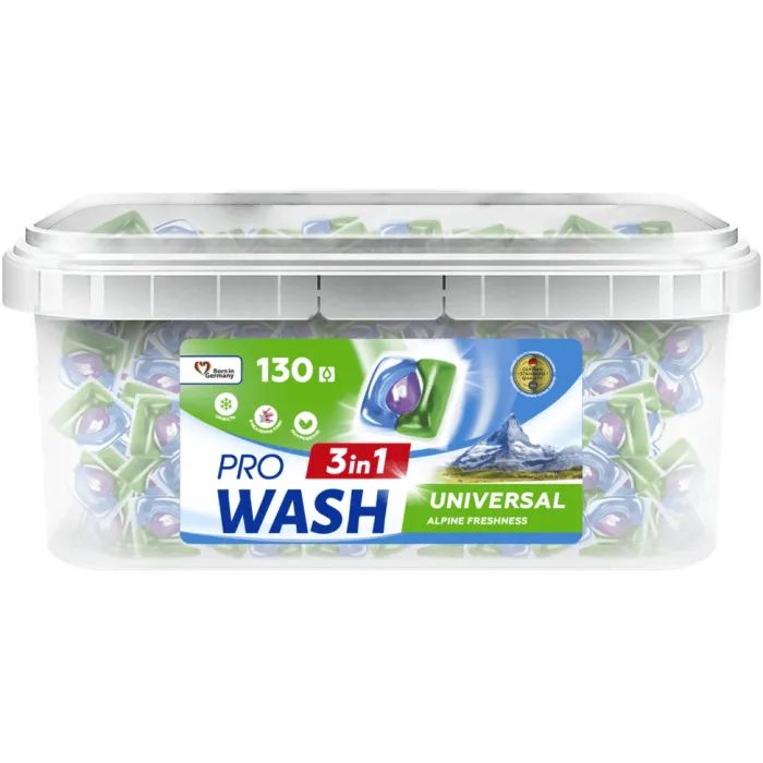 Капсули для прання Pro Wash Universal Альпійська свіжість 130 шт. (4823128002239)