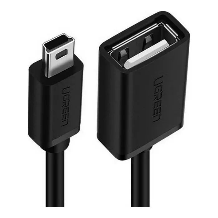 Переходник OTG USB 2.0 AF to Mini 5P 0.1m US249 black Ugreen (10383) изображение 2