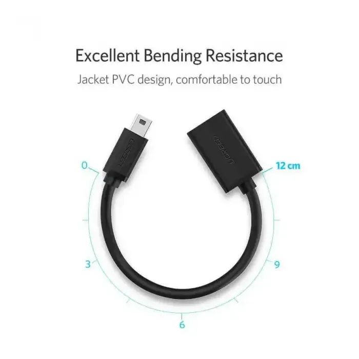 Переходник OTG USB 2.0 AF to Mini 5P 0.1m US249 black Ugreen (10383) изображение 3