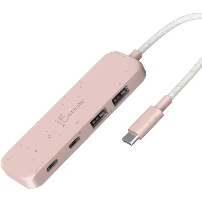 Концентратор J5create USB-C to 2xUSB-A + 2xUSB-C 3.2 10Gbps rose (JCH342ER-N) зображення 2