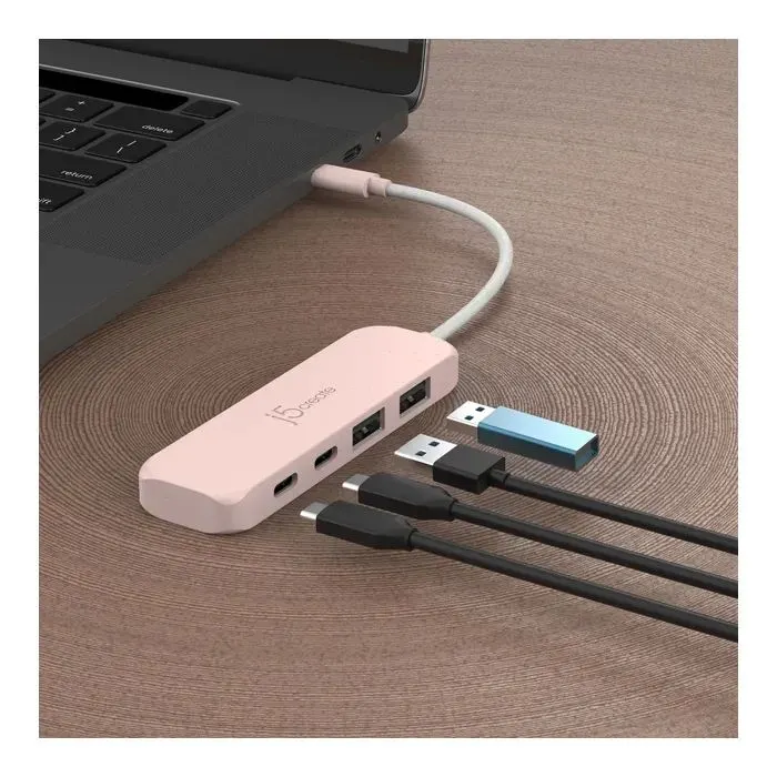 Концентратор J5create USB-C to 2xUSB-A + 2xUSB-C 3.2 10Gbps rose (JCH342ER-N) зображення 5