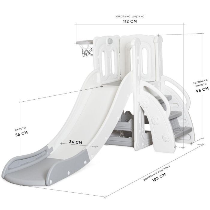 Горка Mealux Merida (KD-B011 White/Grey) изображение 2
