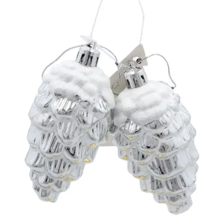 Елочная игрушка Chomik Шишки 9 см, 2 шт, срібні (5900779895386_2)