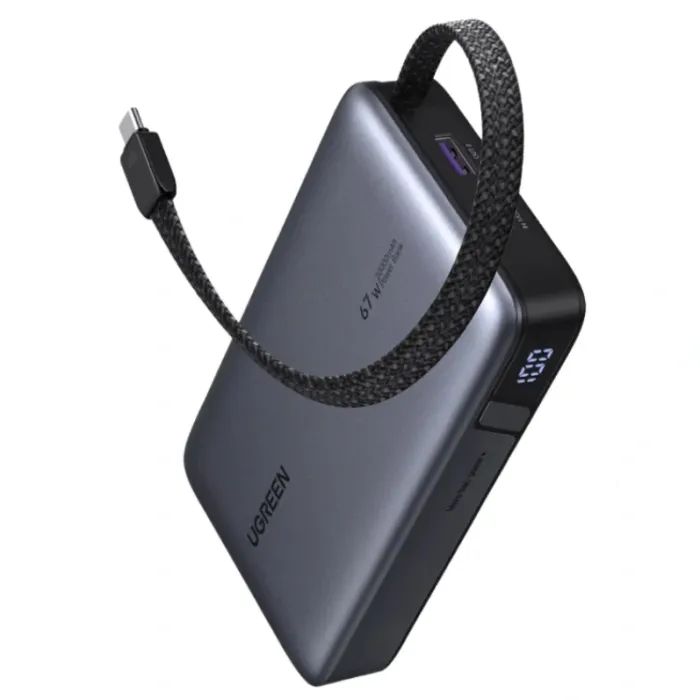 Батарея універсальна Ugreen 20000 mAh 67W Cable Space gray (U_55996B)