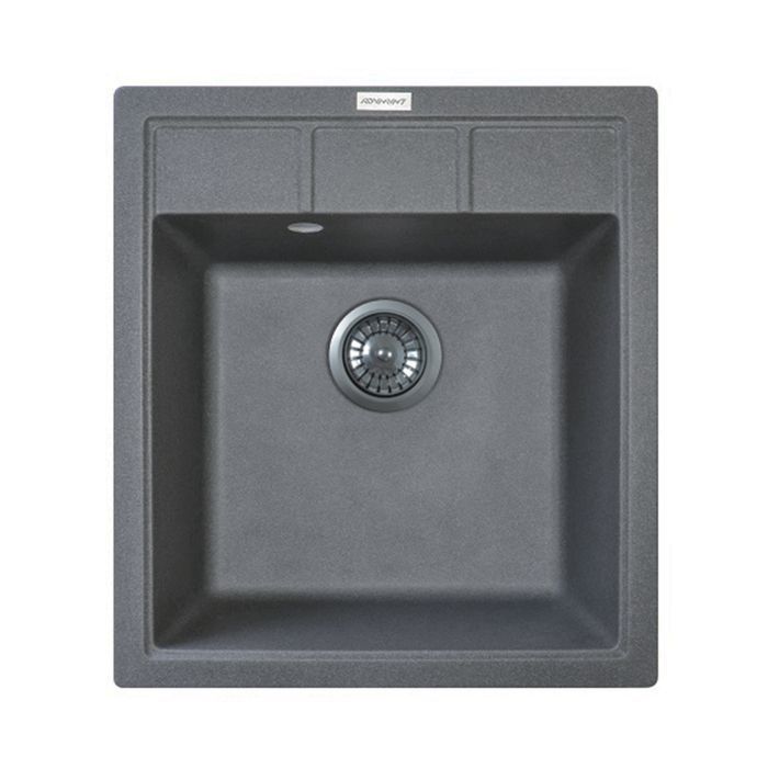 Мойка кухонная Adamant Brick сірий + змішувач та дозатор (4824296209704) изображение 2