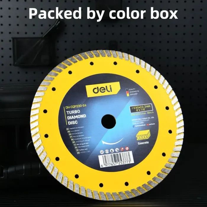 Круг отрезной Deli алмазный, по плитке, бетону, камню 230 x 22,2 мм (EDH-CQP230-E4) изображение 3