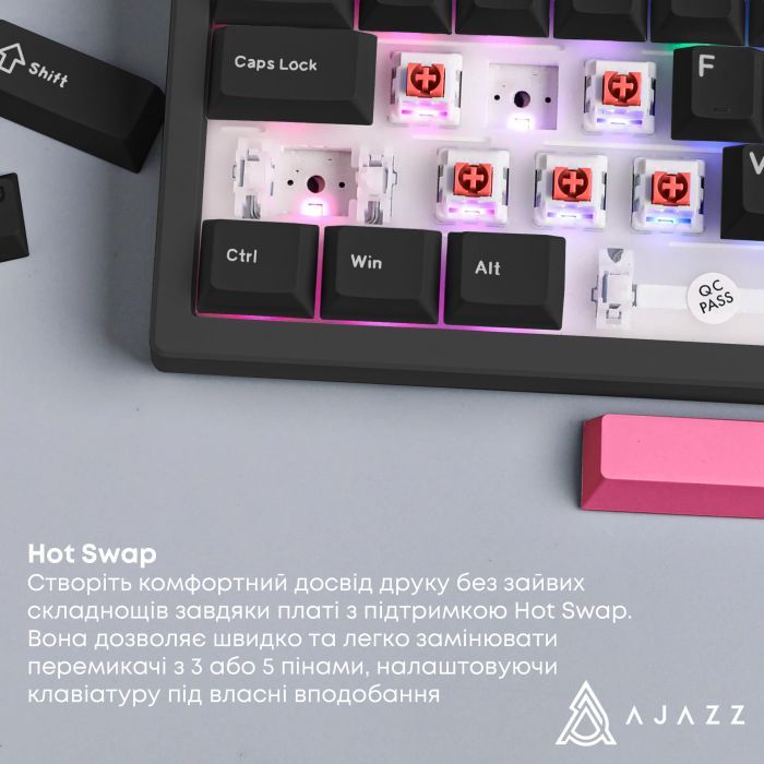 Клавіатура Ajazz AK980 Red Switch USB UA Black (AK980-R-BR) зображення 10