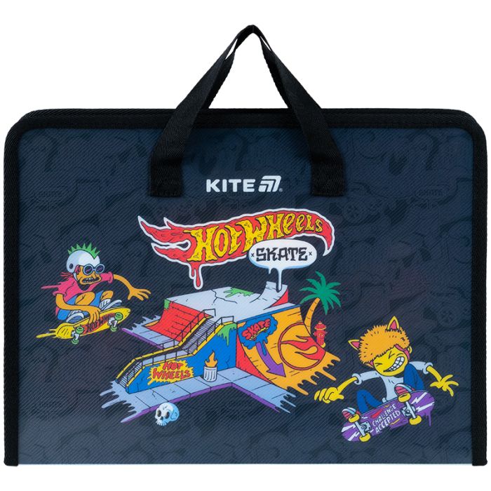 Папка - портфель Kite на блискавці A4 Hot Wheels, 1 відділення (HW25-202)