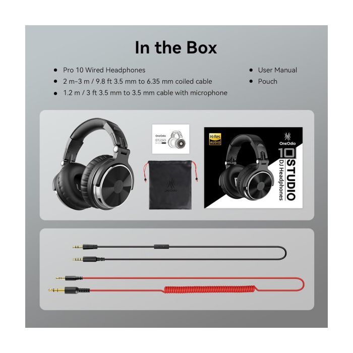 Наушники OneOdio Pro 10 3,5мм/6,35мм Black (Pro 10 Black) изображение 3