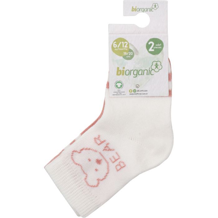 Носки детские Bibaby с мишкой (68412-12-18-creampink)