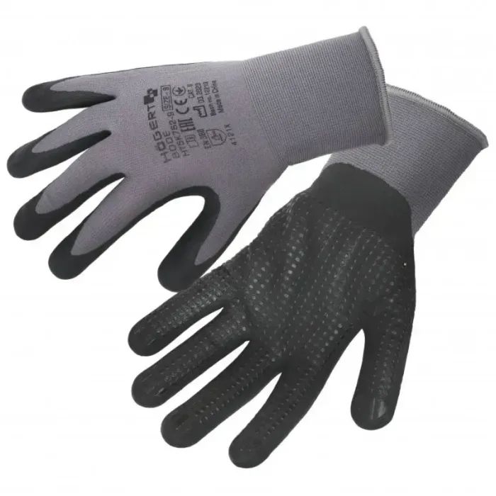 Защитные перчатки Hoegert BODE HT5K762-11 из нейлона/спандекса покрыты микропенным нитрилом темно-серые, 11 (HT5K762-11)