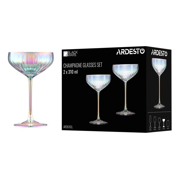 Набір келихів Ardesto Black Mars Zenith 310мл, 2шт, скло, прозорий (AR2631EL) зображення 3