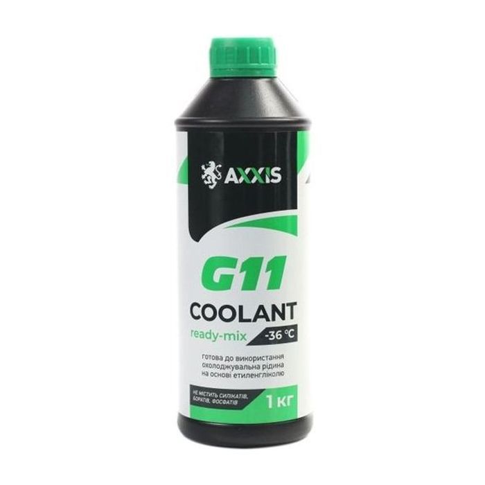 Антифриз AXXIS GREEN G11 Сoolant Ready-Mix -36°C 1кг (AX-P999-G11Gr RDM1)