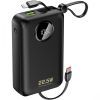 Батарея універсальна Dudao 20000mAh K14+ 22.5W, PD, QC, USB-A, USB-C(In/Out), with built-in USB-C/Lightning cables, Black (6977196680016)