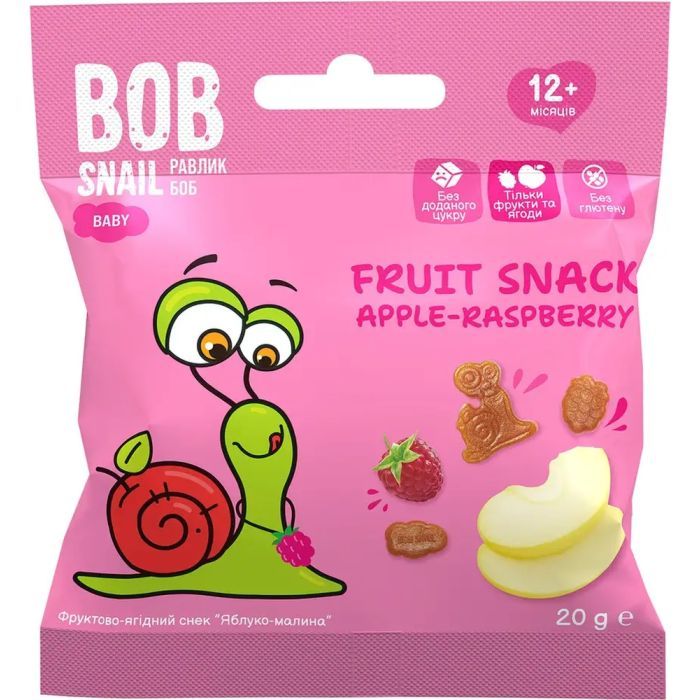 Дитячі снеки Bob Snail фруктові яблуко-малина 20 г (1740852)