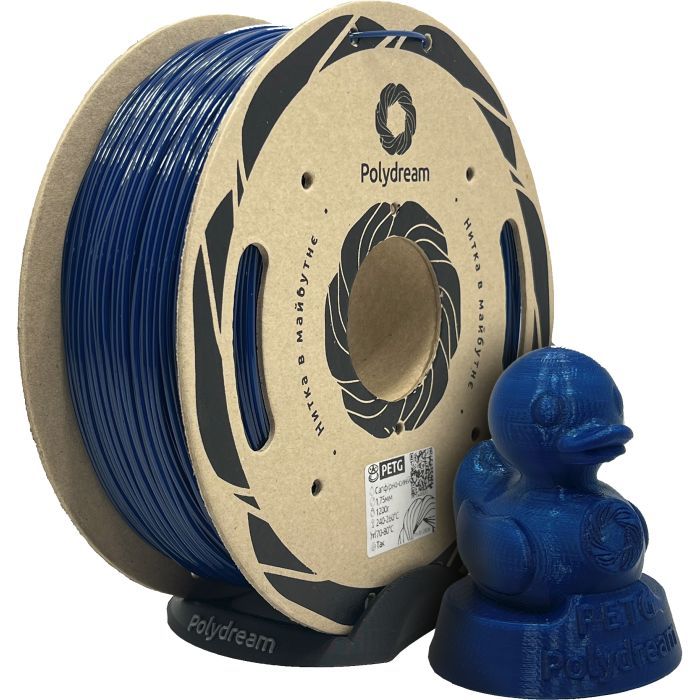 Пластик для 3D-принтера Polydream PETG 1,75mm 1,2кг Tansparent blue sapphire (PETG5003/12)