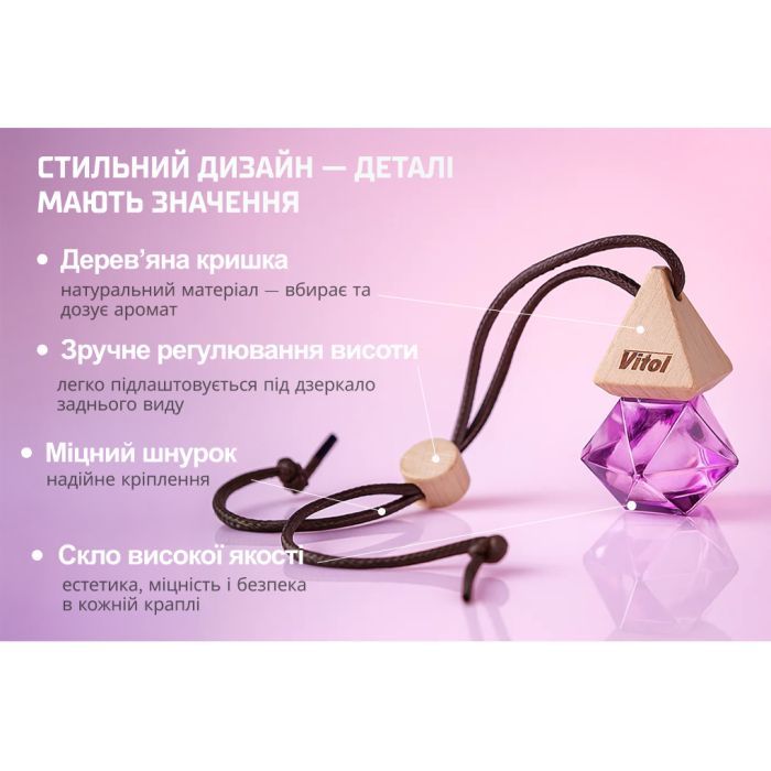 Ароматизатор для автомобіля VITOL Air White Musk 8мл (VBA05) зображення 4