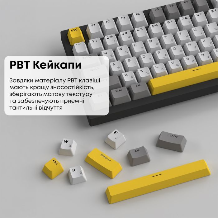 Клавіатура Ajazz AK820 Sea Salt Switch RGB USB-C UA Black (AK820-SS-BGY) зображення 13