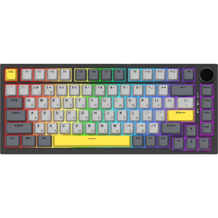 Клавіатура Ajazz AK820 Sea Salt Switch RGB USB-C UA Black (AK820-SS-BGY)