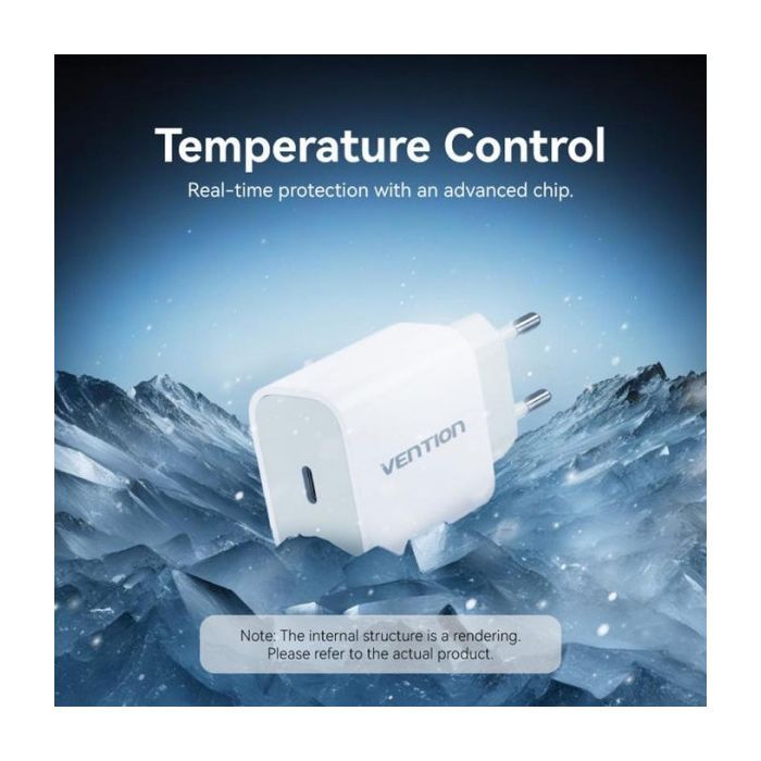 Зарядний пристрій Vention 1xUSB-C PD20W + cable USB-C to Lightning white (G17W0-EU) зображення 5