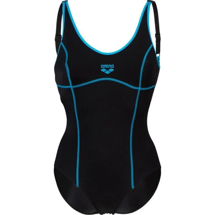 Купальник Arena Tania Clip Back Swimsuit One P 005974-580 чорний, блакитний 40 (3468336865095) изображение 3