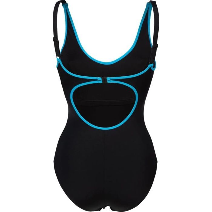 Купальник Arena Tania Clip Back Swimsuit One P 005974-580 чорний, блакитний 40 (3468336865095) изображение 5