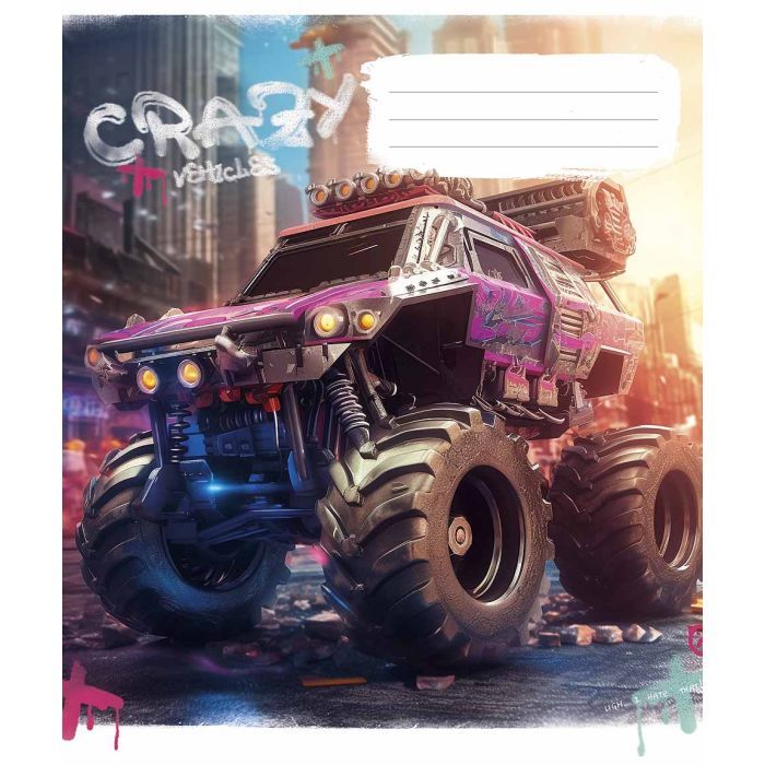 Зошит Школярик Monster trucks 48 аркушів клітинка (048-3283K) зображення 2