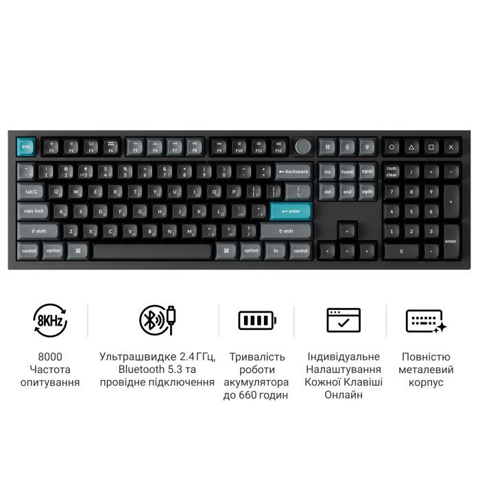 Клавіатура Keychron Q6 Ultra Keychron Red Switch RGB UA Black (Q6U-M1-UA) зображення 8