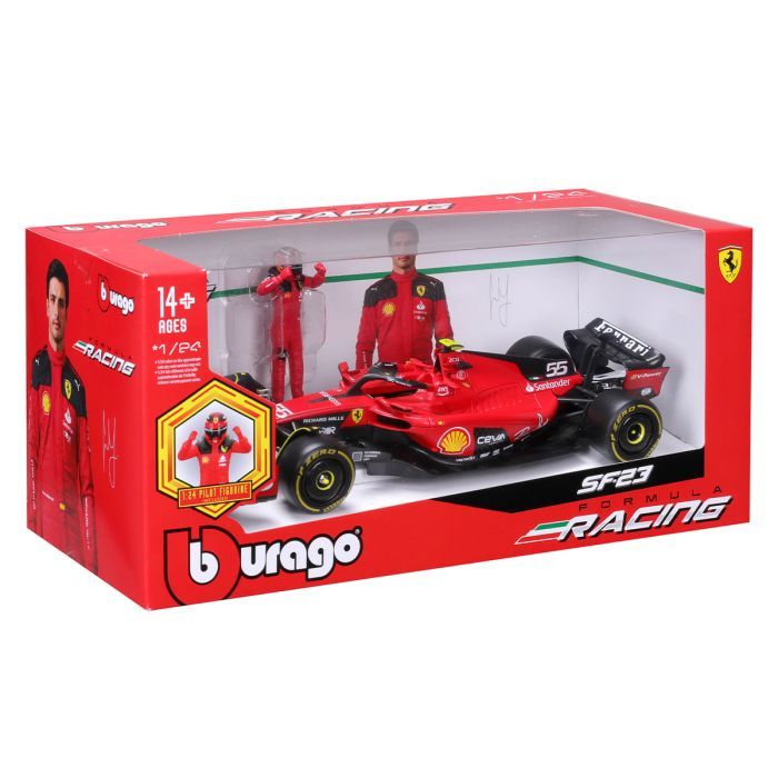 Масштабна модель автомобіля Bburago Автомодель з фігуркою - Ferrari SF-23, 1:24 (18-26809) зображення 3