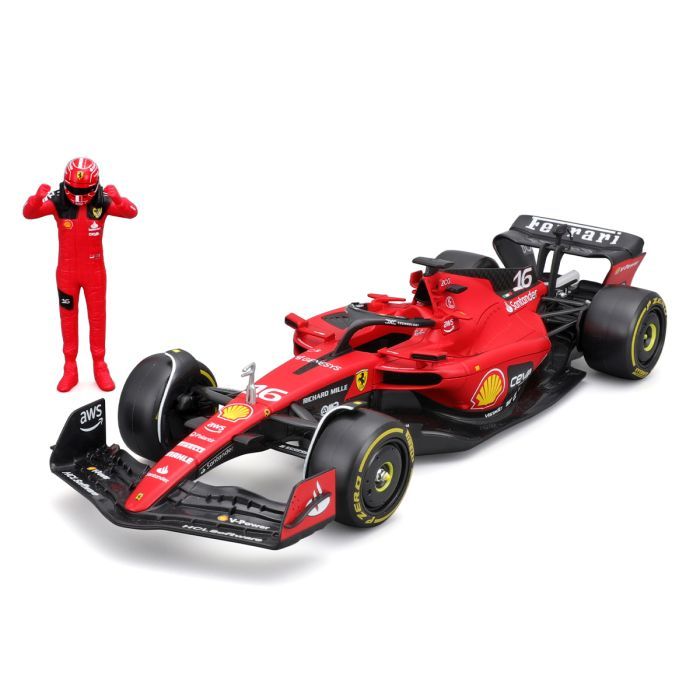 Масштабна модель автомобіля Bburago Автомодель з фігуркою - Ferrari SF-23, 1:24 (18-26809) зображення 4