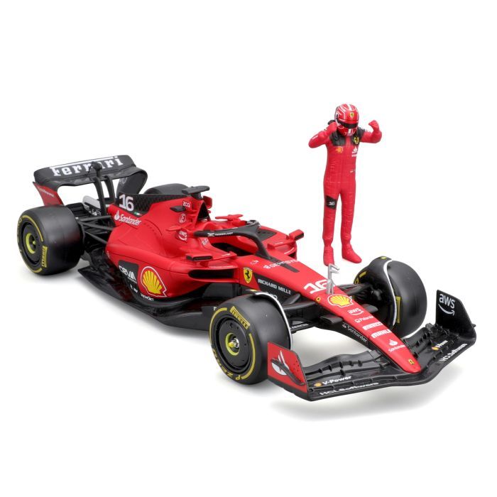 Масштабна модель автомобіля Bburago Автомодель з фігуркою - Ferrari SF-23, 1:24 (18-26809) зображення 6