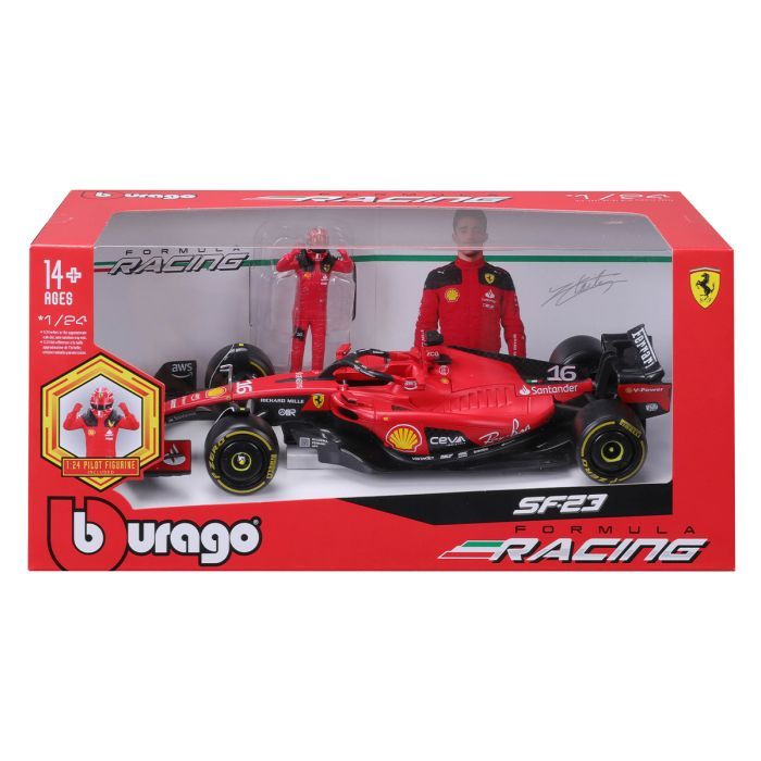 Масштабна модель автомобіля Bburago Автомодель з фігуркою - Ferrari SF-23, 1:24 (18-26809) зображення 7