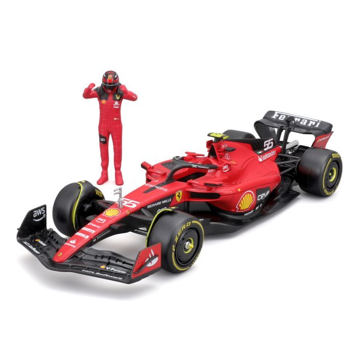 Масштабна модель автомобіля Bburago Автомодель з фігуркою - Ferrari SF-23, 1:24 (18-26809) зображення 9