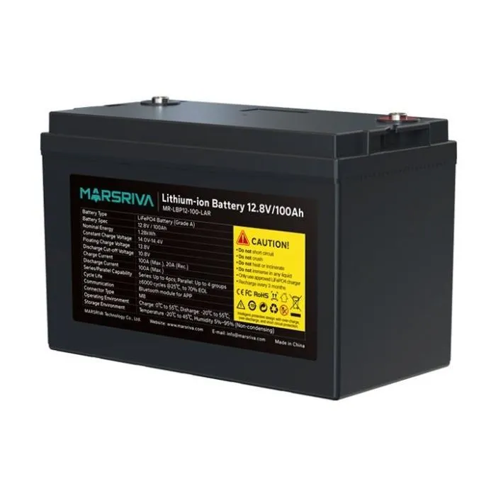 Батарея LiFePo4 Marsriva 12.8V 100Ah 1.28kWh (MR-LBP12-100-LAR) зображення 3