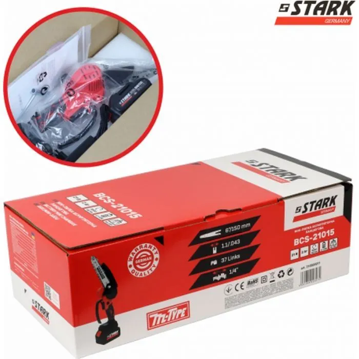 Ланцюгова пила Stark BCS-21015, 21V, 2Ah (310900011) зображення 8