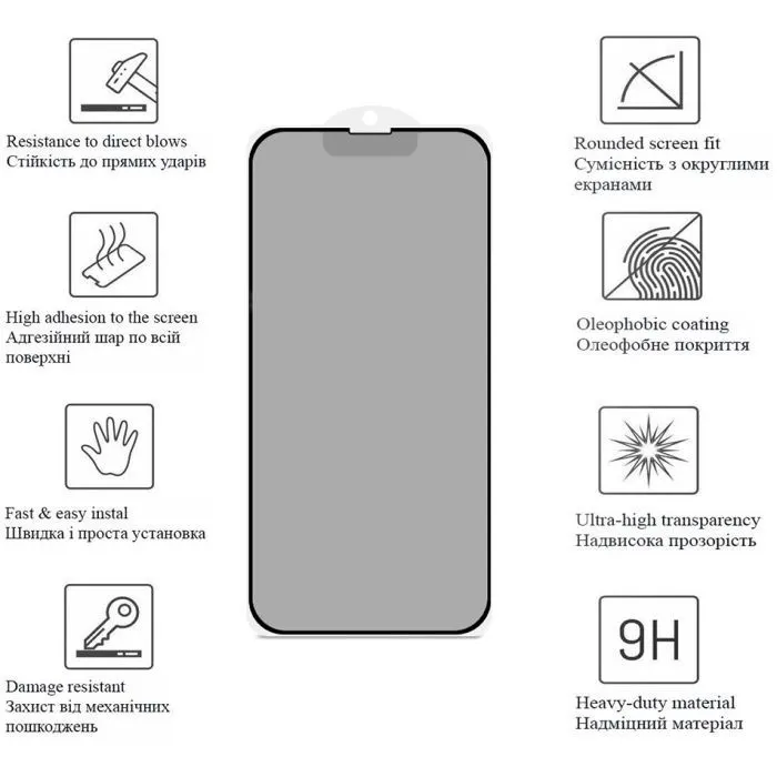 Скло захисне Drobak Samsung Galaxy A57 5G Anti Spy black (181806) зображення 3